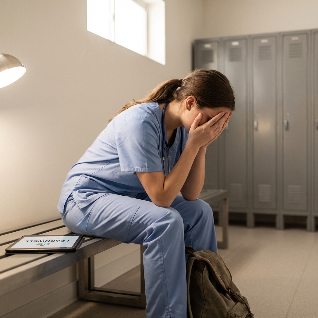 étudiant infirmier épuisé