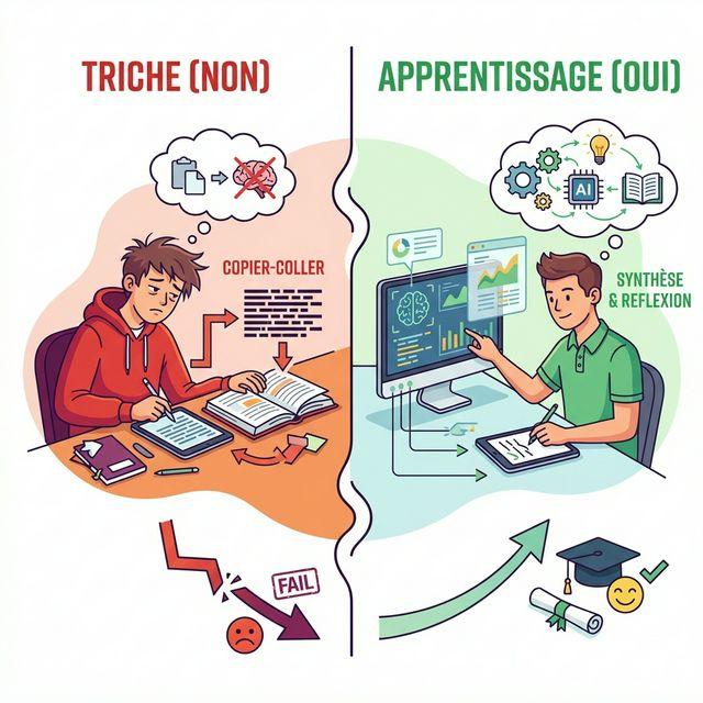 Comparaison visuelle : Triche vs Apprentissage