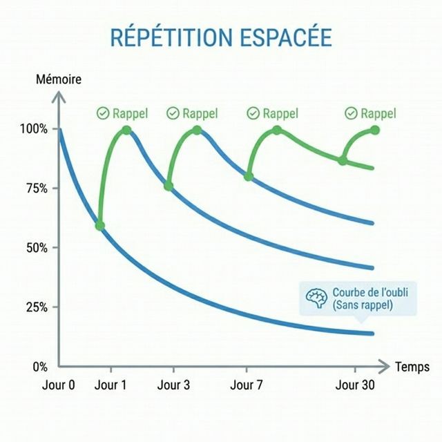Courbe de l'oubli et répétition espacée